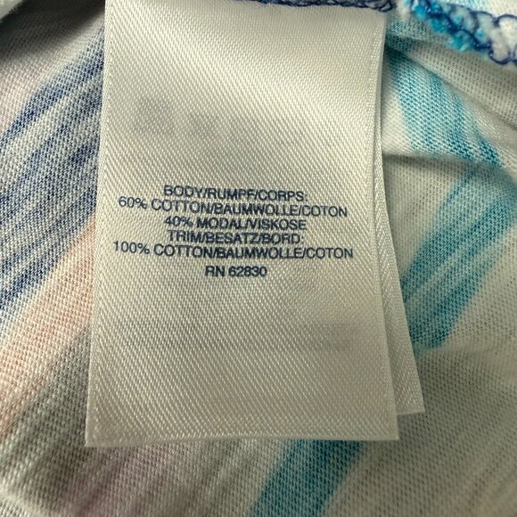 Lands End Women's L 14-16 Tunic Top Crochet Lace Trim Multi Stripe 3/4 Sleeve - Picture 8 of 12